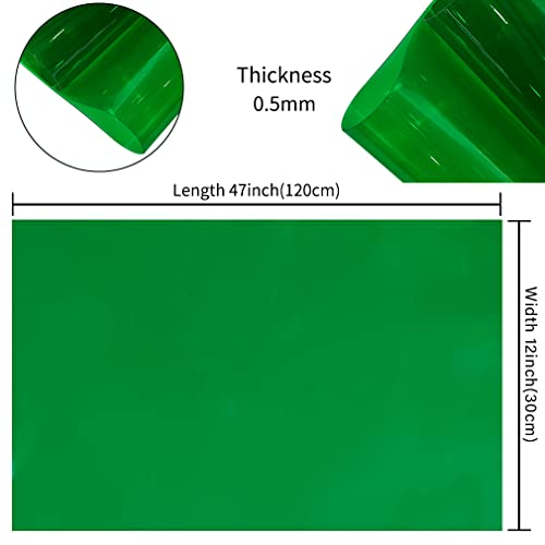 HYANG ForestGreen Transparent PVC Super Clear Holographic Vinyl Faux Leather Sheets 1 Roll 12" x 47"