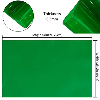 HYANG ForestGreen Transparent PVC Super Clear Holographic Vinyl Faux Leather Sheets 1 Roll 12" x 47"