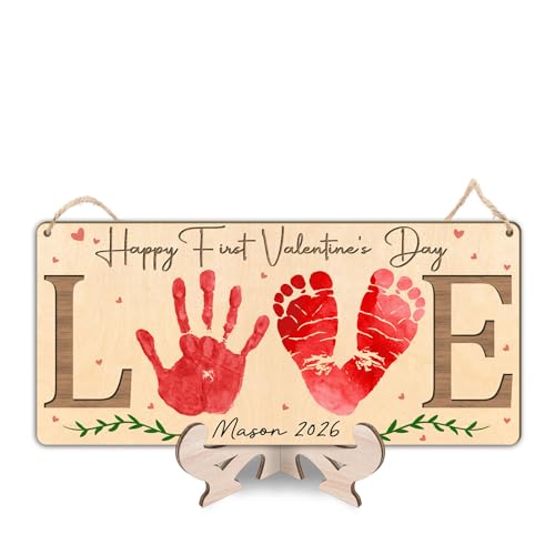 Love Happy First Valentine's Day Wooden Sign