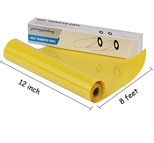 Yellow Heat Transfer Vinyl HTV Rolls (8 Foot)