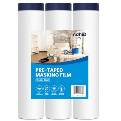 ADHES Painters Plastic with Tape (3 Count)
