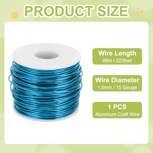 15 Gauge Anodized Aluminum Craft Wire Bendable Bonsai Training Wire 223 Feet 1.5mm for Sculpting Crafts Wreath Floral Beading Jewelry Making