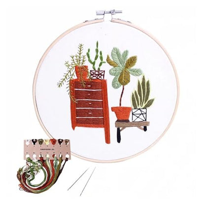 Needle Point Kits Adults Full Range of Starter Including Instructions Stamped Cloth with Pattern Hoop Color Threads and Tools Art Projects