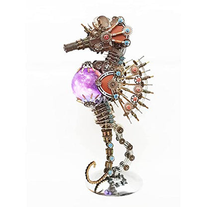Meatalkitor 3D Puzzle Steampunk Seahorse Lamp
