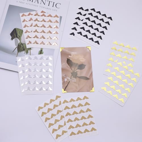240 Pieces Photo Corners Self Adhesive Photo Corner Stickers