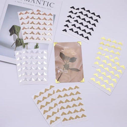 240 Pieces Photo Corners Self Adhesive Photo Corner Stickers