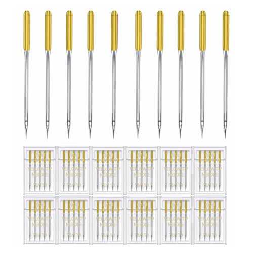 60 Pieces Sewing Machine Needles Universal Regular Point Machine Needles for Home Sewing Machine Compatible with Singer (60 Count)