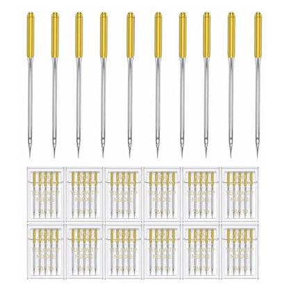 60 Pieces Sewing Machine Needles Universal Regular Point Machine Needles for Home Sewing Machine Compatible with Singer (60 Count)