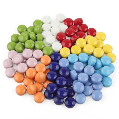 200g Glossy Round Glass Mosaic Tiles for Crafts Bulk (7.05 Ounce)