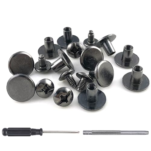 150 Sets 8MM Chicago Screws Leather Rivets for Fabric Chicago Binding Screws Buttons Metal Studs Rivets for Decorate and Repair Belts Bags Shoes Purse Dog Collar Leather Craft