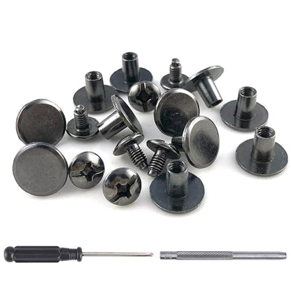 150 Sets 8MM Chicago Screws Leather Rivets for Fabric Chicago Binding Screws Buttons Metal Studs Rivets for Decorate and Repair Belts Bags Shoes Purse Dog Collar Leather Craft