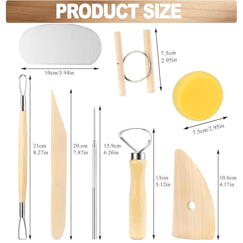 8Pcs Clay Sculpting Tools Set Perfect for Polymer Air Dry Modeling Clay Beginners & Professionals Ideal for DIY Pottery & Ceramics Tools for Clay Sculpey Sculpting & Crafting