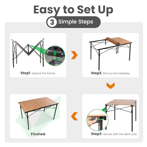 46.4" Large Camping Table for 2