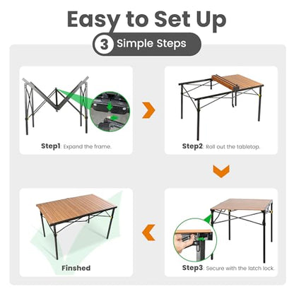 46.4" Large Camping Table for 2