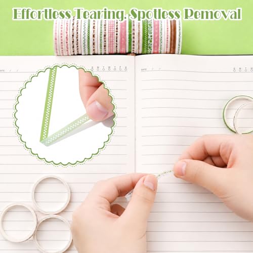 30 Rolls Pastel Floral Washi Tape Set (30 Count)