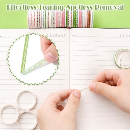 30 Rolls Pastel Floral Washi Tape Set (30 Count)