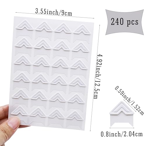 240 Pieces Photo Corners Self Adhesive Photo Corner Stickers