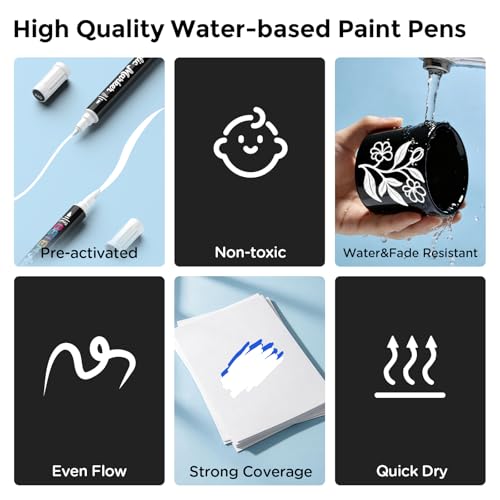 2 White Paint Markers for Glass (10 Count)