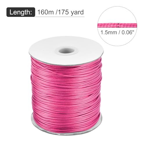 Waxed Cord 1.5mm Waxed Polyester Cord 175 Yard Wax String for Bracelet Making