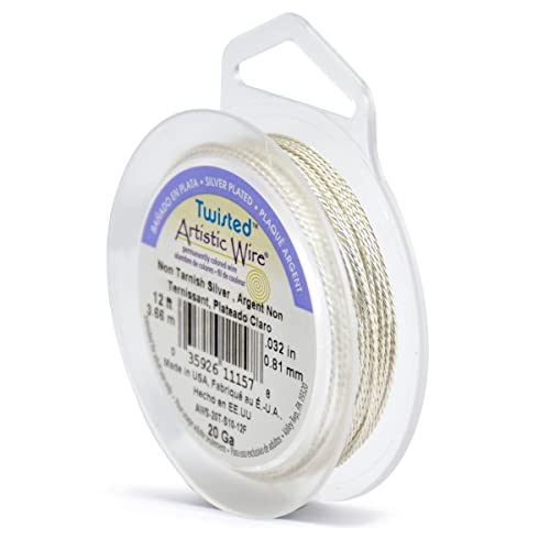 20 Gauge .81 mm Silver Plated Tarnish Resistant Colored Copper Craft Wire