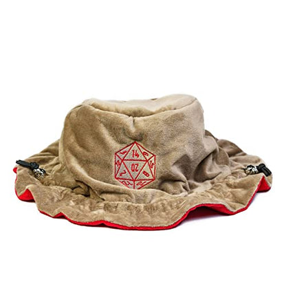 Large Dice Bags D&D with Pockets Khaki Storage Bag for DND RPG Game (4.58 Ounce)