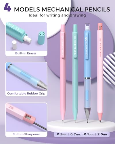 36PCS Mechanical Pencil Set with 624 Lead Refills