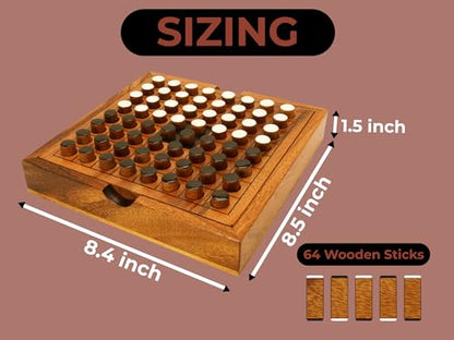 Wooden Reversi Othello Board Game Classic Strategy Games of Family for Adults and Senior Wood Black and White Pieces and Great Gifting with Genuine Wood Looks Decoration Othelo 8 x 8 Inches