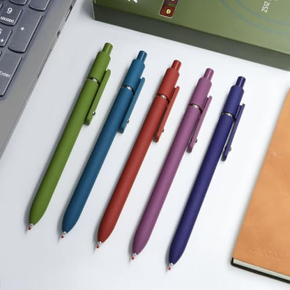 Gel Pens 10 Pcs 0.5mm Black Ink Pens Fine Point Smooth Writing Pens with Silicone Grip (10 Count)