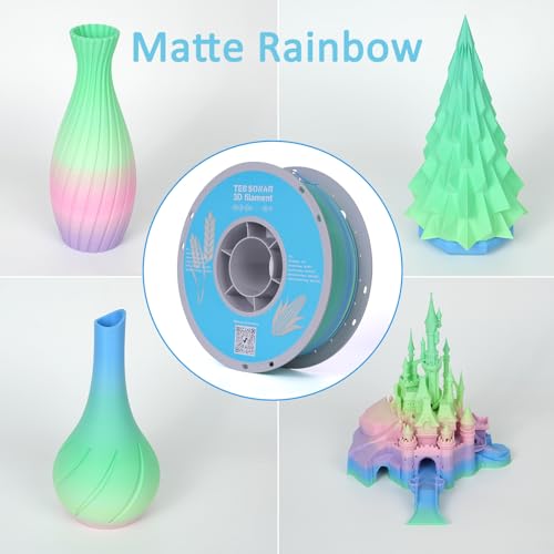 Matte Rainbow PLA 3D Printer Filament (10 .)