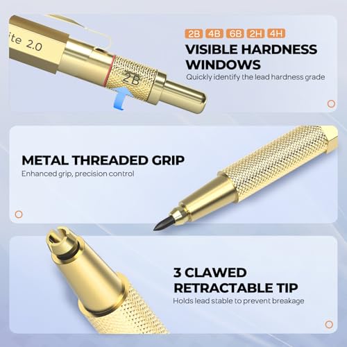 37PCS Gold Art Mechanical Pencil Set (6 Count)
