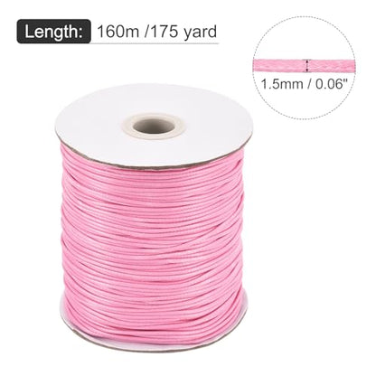 Waxed Cord 1.5mm Waxed Polyester Cord 175 Yard Wax String for Bracelet Making