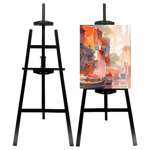 Adjustable Black Pine Wooden Painting Easel