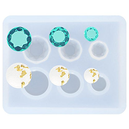 Mini Jewelry Cut Diamonds and Flat Round Resin Epoxy Silicone Mold
