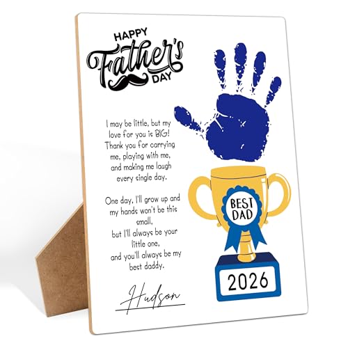Best Dad DIY Handprint Art Wooden Making Sign