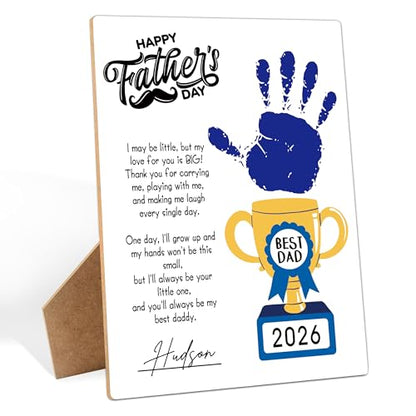 Best Dad DIY Handprint Art Wooden Making Sign