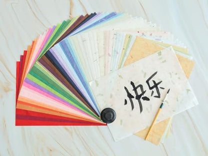 50 Design A4 Natural Fiber Mulberry Tree Mulberry Paper Sheets Art Tissue Washi Paper Design Craft Art Origami Suppliers Card Making Writing Painting 50 Sheets (50 Count)