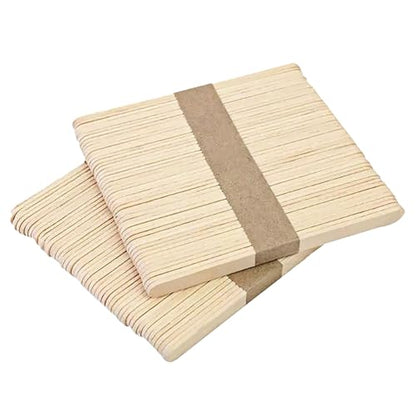 50PCS DIY Craft Sticks Ice Cream Sticks Natural Wooden Ice Cream Sticks 4.5 inches Long Snack Sticks Ice Cream Sticks Popsicle Sticks for Dessert Making Classroom Projects (50 Count)