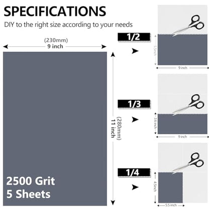Sandpaper 2500 Grit (5 Count)