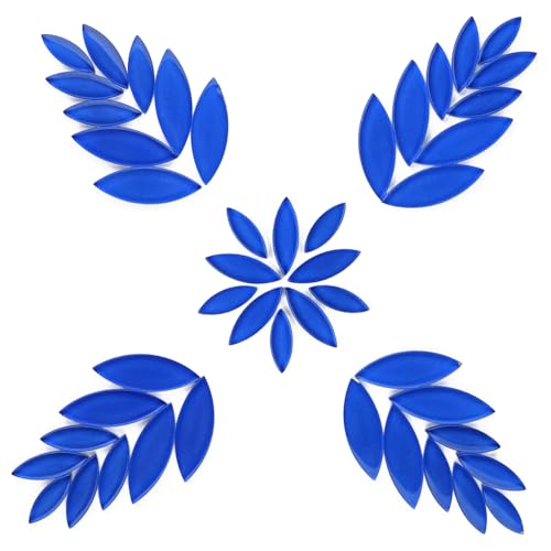Blue Leaf Mosaic Tiles for Crafts