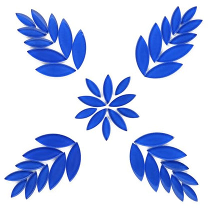 Blue Leaf Mosaic Tiles for Crafts