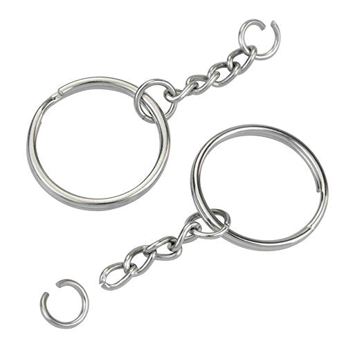 150 Piece Split Key Ring Kit with Chains & Jump Rings (150 Count)