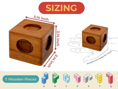 Soma Puzzle Cube Wooden Toy Brain Teaser Desk Board Games Adults Master Block Christmas Mind Magic Benders Wood Hand Cube Family Teens Classic