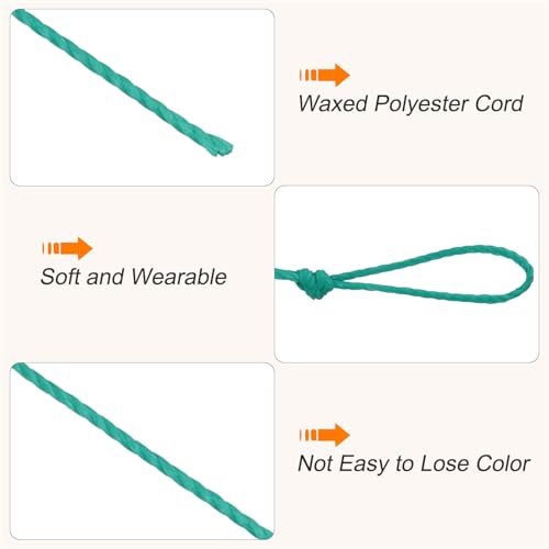 Waxed Cord 0.45mm Waxed Thread 87 Yard Wax String Leather Cord for Bracelet Making