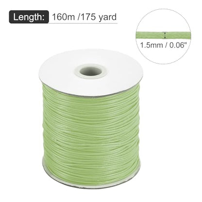 Waxed Cord 1.5mm Waxed Polyester Cord 175 Yard Wax String for Bracelet Making