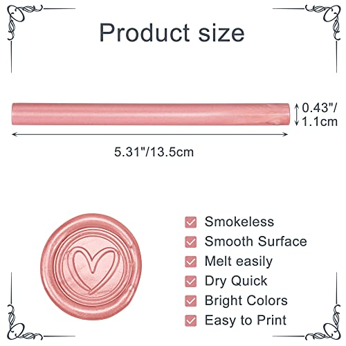 15Pcs Rose Gold Glue Gun Sealing Wax Sticks for Wax Seal Stamp (15 Count)
