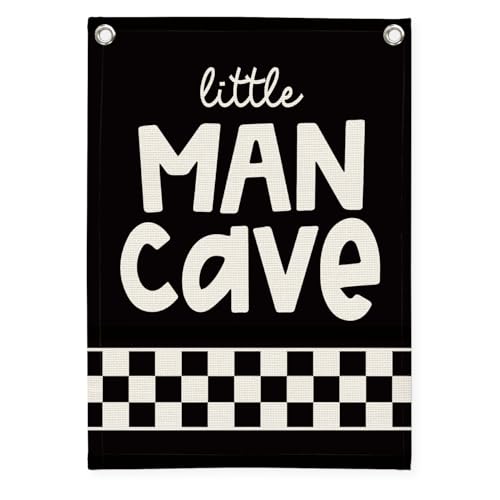 Little Man Cave Boys Room Wall Decor Banner