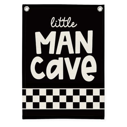 Little Man Cave Boys Room Wall Decor Banner