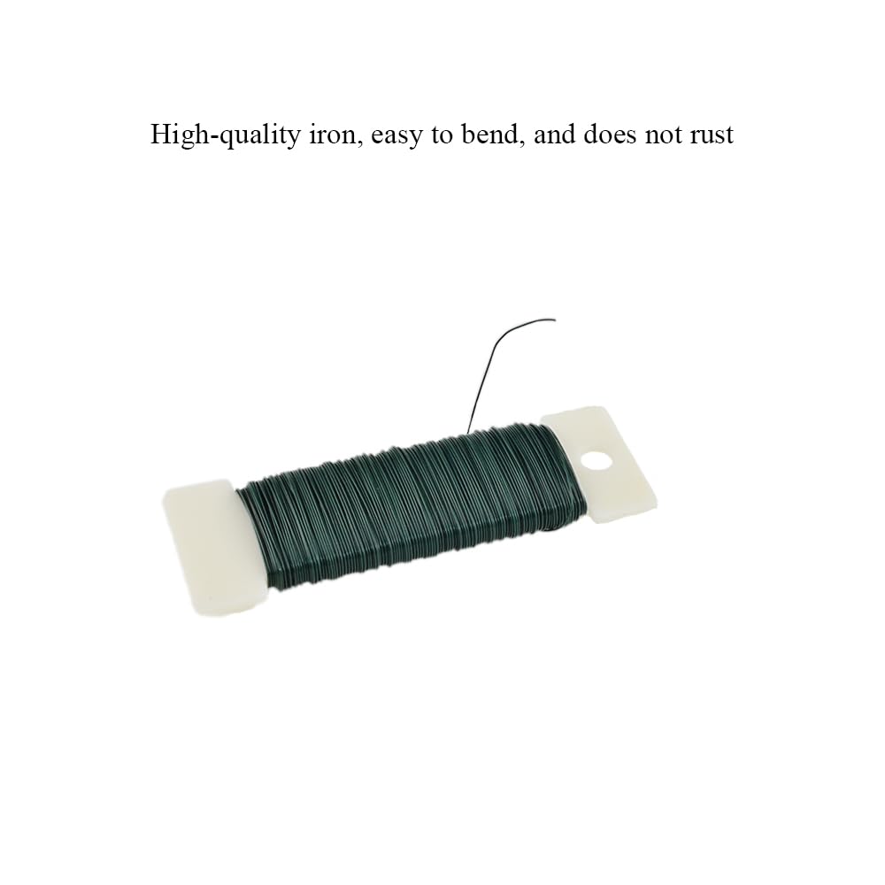 HAHIYO 26Gauge Green Wire - 1Rolls, 38yards (115feet) Flexible Floral Wire for Crafts, Christmas Wreaths, Tree & Flower Arrangement, Wedding DIY