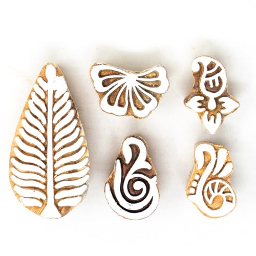 Wooden Stamps for Block Printing (5 Count)