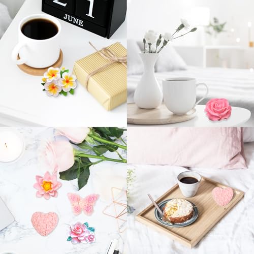 9 PCS Flower Candle Molds Rose Silicone Candle Mold Flower Shapes (9 Count)
